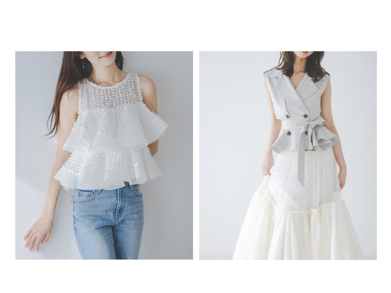 ジャガードブラウスとチュールスカートのトレンチセットで楽しむ華やかなスタイル【SNIDEL(スナイデル)】の通販 おすすめ人気トレンドファッション通販アイテム インテリア・キッズ・メンズ・レディースファッション・服の通販 founy(ファニー) 　ファッション　Fashion　レディースファッション　Fashion for Women　トップス・カットソー　Cut & Sew Tops　シャツ・ブラウス・オフィスカジュアル　Elegant Blouses & Button-Ups　ワンピース　Dresses　フォーマル・パーティードレス・結婚式用ドレス　Elegant & Casual Dresses　ウェーブ　Wavy Pattern　シアー　Sheer, See-Through　スペシャル　Special, Limited Edition　スマート　Smart, Elegant　デニム　Denim, Jeans Material　ドット　Polka Dot, Dot Pattern　パイピング　Piping, Trim Design　ボトム　Bottoms, Lower Wear　おすすめ　Recommended / Our Picks　エレガント 上品　Elegant　インナー　Innerwear　春　Spring　クラシカル　Classical, Vintage-Inspired　チュール　Tulip, Tulip Motif　トレンチ　Trench, Trench Coat　トレンド　Trend, Trending Now　ドレス　Dress, One-Piece　ペチコート　Petticoat, Underskirt　ペプラム　Peplum, Flared Hem　ミックス　Mix, Mixed Style　ワイド　Wide, Wide Fit　夏　Summer　|ID:crp329100000227559