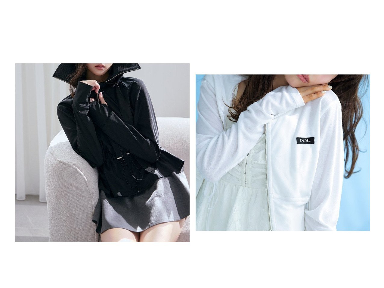 紫外線と近赤外線をカットする機能素材パーカーで叶える快適な日差し対策スタイル【SNIDEL(スナイデル)】の通販 おすすめ人気トレンドファッション通販アイテム インテリア・キッズ・メンズ・レディースファッション・服の通販 founy(ファニー) 　ファッション　Fashion　レディースファッション　Fashion for Women　トップス・カットソー　Cut & Sew Tops　レディースパーカー・カジュアルフーディー　Casual Hoodies & Sweatshirts　スマート　Smart, Elegant　ダブル　Double, Double-Breasted　ダメージ　Distressed, Destroyed　パーカー　Hoodie, Parka　ブロック　Block, Solid Block Pattern　メッシュ　Mesh, Net Fabric　夏　Summer　ウェーブ　Wavy Pattern　コンパクト　Compact, Small Size　シルバー　Silver, Metallic Silver　フェミニン　Feminine, Girly　フォルム　Silhouette, Form　ポケット　Pocket, Pocket Detail　ワンポイント　One Point, Statement Accent　おすすめ　Recommended / Our Picks　|ID:crp329100000227560