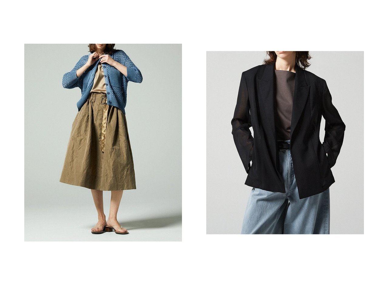 【EAUVIRE/オーヴィル】のシアーウールジャケット&リネンポロカーディガン おすすめ人気トレンドファッション通販アイテム インテリア・キッズ・メンズ・レディースファッション・服の通販 founy(ファニー) 　ファッション　Fashion　レディースファッション　Fashion for Women　トップス・カットソー　Cut & Sew Tops　ニット　Knit Tops & Sweaters　カーディガン・羽織り　Layered Style Cardigans　アウター　Coat / Outerwear Collection　レディースジャケット・軽アウター　Jackets　おすすめ　Recommended / Our Picks　イタリア　Italy　カーディガン　Cardigan, Knitwear　デニム　Denim, Jeans Material　バスケット　Basket, Basket Bag　ポケット　Pocket, Pocket Detail　リネン　Linen, Linen Fabric　夏　Summer　新作・新入荷　New Arrivals / New In　羽織　Haori, Light Jacket　透かし　Cut-Out, Lacework　ジャケット　Jacket, Outerwear　軽量　Lightweight, Ultra Light　ブルー系　Blue　グレー系　Gray　ブラック系　Black　|ID:crp329100000227587