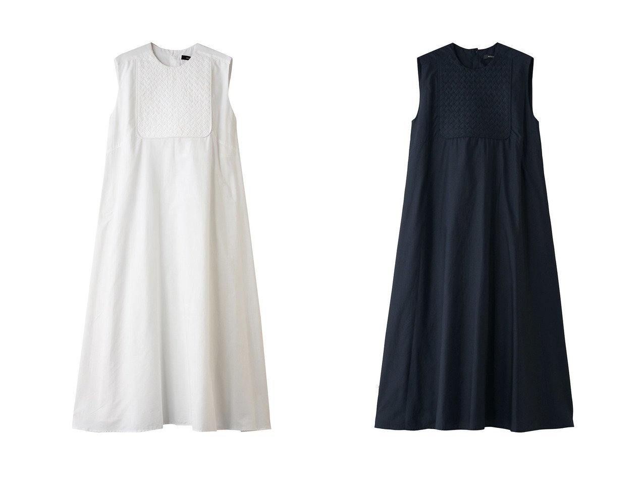 編み込みディテールとフレアシルエットが映える上品ワンピース【mizuiro ind(ミズイロ インド)】の通販 おすすめ人気トレンドファッション通販アイテム インテリア・キッズ・メンズ・レディースファッション・服の通販 founy(ファニー) 　ファッション　Fashion　レディースファッション　Fashion for Women　ワンピース　Dresses　チュニック　Tunic Tops & Dresses　インド　Indian Textile　チュニック　Tunic, Long Top　パーティ　Party, Party Style　フェミニン　Feminine, Girly　フレア　Flare, Flared　ロング　Long, Long-Length　新作・新入荷　New Arrivals / New In　ホワイト系　White　ブルー系　Blue　ブラック系　Black　|ID:crp329100000227592