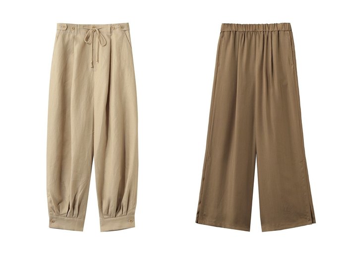 リネンとキュプラ素材で楽しむ軽やかなワイドパンツスタイル【heliopole(エリオポール)】の通販 おすすめ人気トレンドファッション通販アイテム 人気、トレンドファッション・服の通販 founy(ファニー) ファッション Fashion レディースファッション Fashion for Women パンツ Pants & Trousers スマート Smart, Elegant 新作・新入荷 New Arrivals / New In |ID:crp329100000227601