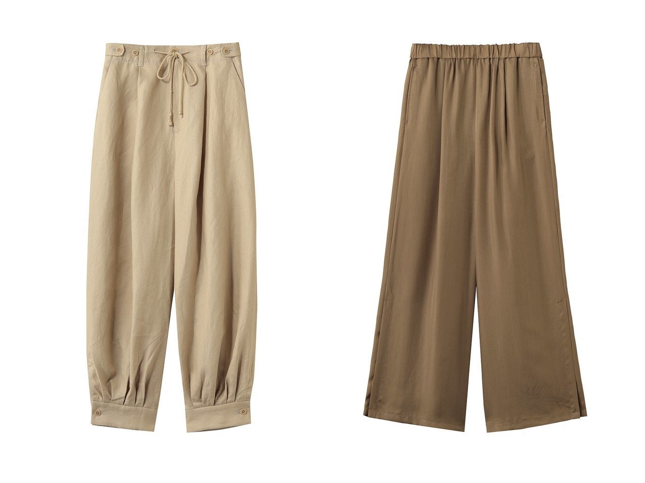 リネンとキュプラ素材で楽しむ軽やかなワイドパンツスタイル【heliopole(エリオポール)】の通販 おすすめ人気トレンドファッション通販アイテム インテリア・キッズ・メンズ・レディースファッション・服の通販 founy(ファニー) 　ファッション　Fashion　レディースファッション　Fashion for Women　パンツ　Pants & Trousers　スマート　Smart, Elegant　新作・新入荷　New Arrivals / New In　ベージュ系　Beige　グレー系　Gray　|ID:crp329100000227601
