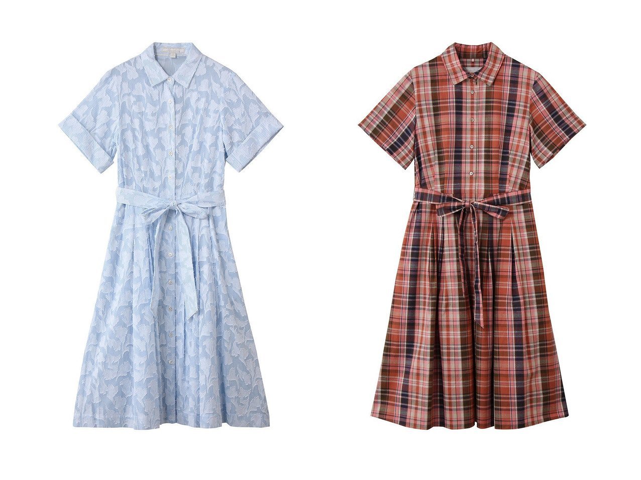 マドラスチェックとジャカードが映えるシャツドレスで楽しむクラシカルスタイル【Brooks Brothers(ブルックス ブラザーズ)】の通販 おすすめ人気トレンドファッション通販アイテム インテリア・キッズ・メンズ・レディースファッション・服の通販 founy(ファニー) 　ファッション　Fashion　レディースファッション　Fashion for Women　ワンピース　Dresses　フォーマル・パーティードレス・結婚式用ドレス　Elegant & Casual Dresses　チュニック　Tunic Tops & Dresses　シャツワンピース / 1枚で着映えコーデ　Shirt Dresses　クラシカル　Classical, Vintage-Inspired　ジャカード／ジャガード　Jacquard, Woven Pattern　ストライプ　Stripe, Striped Pattern　チュニック　Tunic, Long Top　ドレス　Dress, One-Piece　新作・新入荷　New Arrivals / New In　チェック　Check, Plaid, Tartan　リネン　Linen, Linen Fabric　夏　Summer　軽量　Lightweight, Ultra Light　ブルー系　Blue　レッド系　Red　|ID:crp329100000227605