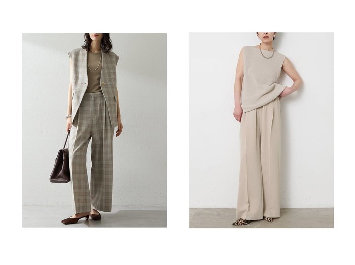 【Whim Gazette/ウィムガゼット】のコットンチェックパンツ&ツイルイージーパンツ おすすめ人気トレンドファッション通販アイテム 人気、トレンドファッション・服の通販 founy(ファニー) ファッション Fashion レディースファッション Fashion for Women パンツ Pants & Trousers おすすめ Recommended / Our Picks セットアップ Set-Up, Coordinated Outfit センター Center, Center Line チェック Check, Plaid, Tartan フロント Front, Front Design ワイド Wide, Wide Fit 新作・新入荷 New Arrivals / New In |ID:crp329100000227619