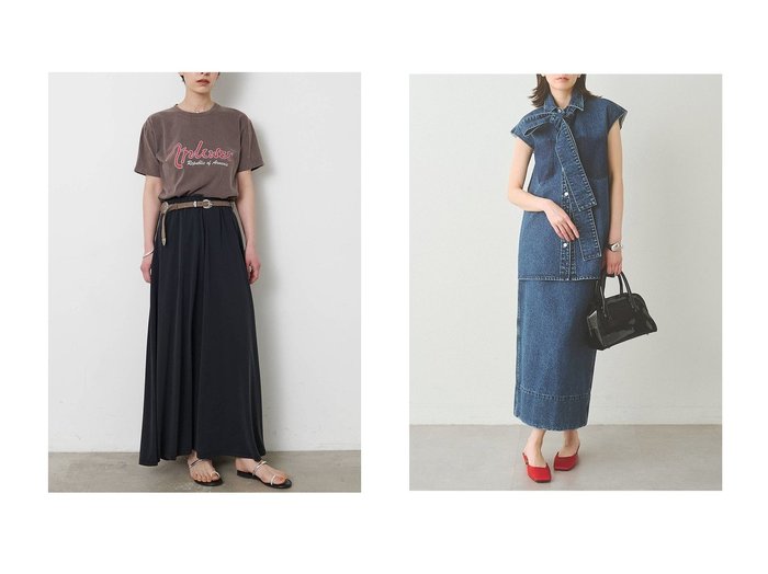 【Whim Gazette/ウィムガゼット】のフィブリル天竺ギャザースカート&デニムタイトスカート おすすめ人気トレンドファッション通販アイテム 人気、トレンドファッション・服の通販 founy(ファニー) ファッション Fashion レディースファッション Fashion for Women スカート Skirts ロングスカート Long Skirts / Maxi & Midi Skirts おすすめ Recommended / Our Picks カットソー Cut and Sewn Top ギャザー Gathered, Ruffled ロング Long, Long-Length エレガント 上品 Elegant 新作・新入荷 New Arrivals / New In |ID:crp329100000227620