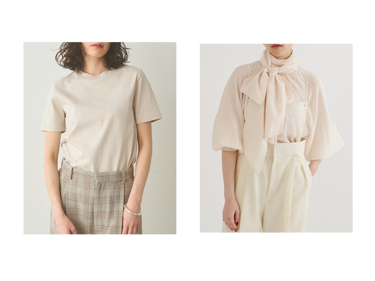 シフォンブラウスとスビンコットンTシャツで整える上品カジュアルスタイル【Whim Gazette(ウィムガゼット)】の通販 おすすめ人気トレンドファッション通販アイテム インテリア・キッズ・メンズ・レディースファッション・服の通販 founy(ファニー) 　ファッション　Fashion　レディースファッション　Fashion for Women　トップス・カットソー　Cut & Sew Tops　シャツ・ブラウス・オフィスカジュアル　Elegant Blouses & Button-Ups　ロングTシャツ・Tシャツ　Longline T-Shirts & Tees　カットソー・ベーシックTシャツ　Cut-and-Sewn Tops / Stretch Tees & Basics　インナー　Innerwear　コンパクト　Compact, Small Size　ショート　Short, Short Length　シンプル　Simple, Minimal　ジャケット　Jacket, Outerwear　スリーブ　Sleeve, Long Sleeve / Short Sleeve　エレガント 上品　Elegant　半袖　Short Sleeve, Half Sleeve　新作・新入荷　New Arrivals / New In　ホワイト系　White　ベージュ系　Beige　ブラック系　Black　|ID:crp329100000227623