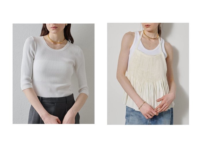 ホルターネックブラウスとリブニットで整える洗練スタイル【Whim Gazette(ウィムガゼット)】の通販 おすすめ人気トレンドファッション通販アイテム 人気、トレンドファッション・服の通販 founy(ファニー) ファッション Fashion レディースファッション Fashion for Women トップス・カットソー Cut & Sew Tops ニット Knit Tops & Sweaters カジュアルプルオーバー・ニットトップス Pullovers & Knit Tops / Casual Pullovers キャミソール&ノースリーブ Camisoles & Sleeveless Tops シャツ・ブラウス・オフィスカジュアル Elegant Blouses & Button-Ups インナー Innerwear クラシック Classic, Timeless Style シンプル Simple, Minimal デコルテ Décolleté, Neckline ラウンド Round, Round Neck リブニット Rib Knit, Ribbed Knit エレガント 上品 Elegant 新作・新入荷 New Arrivals / New In |ID:crp329100000227624