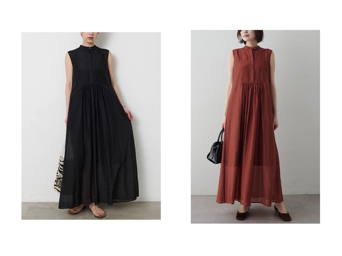 シルクコットンの軽やかさが際立つギャザーワンピース【Whim Gazette(ウィムガゼット)】の通販 おすすめ人気トレンドファッション通販アイテム 人気、トレンドファッション・服の通販 founy(ファニー) ファッション Fashion レディースファッション Fashion for Women ワンピース Dresses チュニック Tunic Tops & Dresses ギャザー Gathered, Ruffled シルク Silk, 100% Silk チュニック Tunic, Long Top ノースリーブ Sleeveless, No-Sleeve ロング Long, Long-Length 新作・新入荷 New Arrivals / New In |ID:crp329100000227629