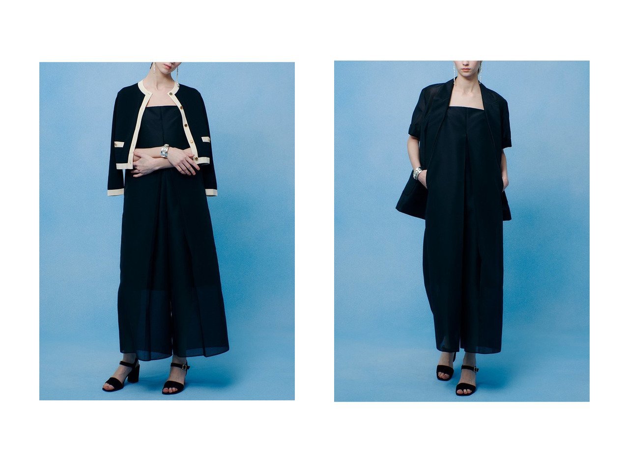 【allureville/アルアバイル】の【LOULOU WILLOUGHBY】スパンオーガンハーフスリーブジャケット&【LOULOU WILLOUGHBY】スパンオーガンオールインワン おすすめ人気トレンドファッション通販アイテム インテリア・キッズ・メンズ・レディースファッション・服の通販 founy(ファニー) 　ファッション　Fashion　レディースファッション　Fashion for Women　パンツ　Pants & Trousers　アウター　Coat / Outerwear Collection　レディースジャケット・軽アウター　Jackets　おすすめ　Recommended / Our Picks　ジャケット　Jacket, Outerwear　セットアップ　Set-Up, Coordinated Outfit　リラックス　Relax, Relaxed Fit　ワイド　Wide, Wide Fit　エレガント 上品　Elegant　新作・新入荷　New Arrivals / New In　ブラック系　Black　|ID:crp329100000227638