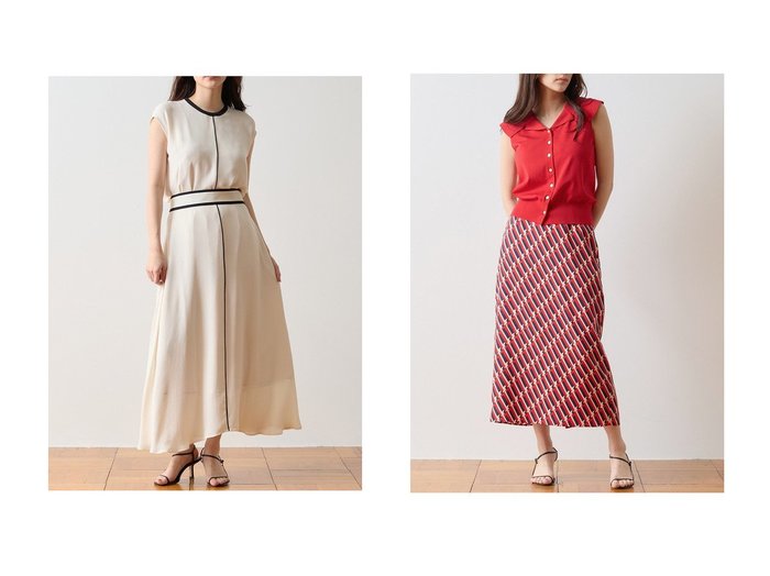 【Tiara/ティアラ】のバイカラースカート&トリコロールプリントナロースカート おすすめ人気トレンドファッション通販アイテム 人気、トレンドファッション・服の通販 founy(ファニー) ファッション Fashion レディースファッション Fashion for Women スカート Skirts ロングスカート Long Skirts / Maxi & Midi Skirts おすすめ Recommended / Our Picks カットソー Cut and Sewn Top シンプル Simple, Minimal ジョーゼット Georgette, Semi-Sheer Fabric センター Center, Center Line パイピング Piping, Trim Design フレア Flare, Flared ロング Long, Long-Length エレガント 上品 Elegant 新作・新入荷 New Arrivals / New In |ID:crp329100000227659