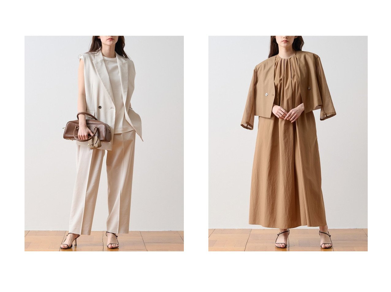 【Tiara/ティアラ】のダブルテーラードジレ&ショートジャケット おすすめ人気トレンドファッション通販アイテム インテリア・キッズ・メンズ・レディースファッション・服の通販 founy(ファニー) 　ファッション　Fashion　レディースファッション　Fashion for Women　アウター　Coat / Outerwear Collection　レディースジャケット・軽アウター　Jackets　おすすめ　Recommended / Our Picks　シンプル　Simple, Minimal　ジャケット　Jacket, Outerwear　セットアップ　Set-Up, Coordinated Outfit　ノースリーブ　Sleeveless, No-Sleeve　ベスト　Vest, Waistcoat　エレガント 上品　Elegant　夏　Summer　新作・新入荷　New Arrivals / New In　イエロー系　Yellow　ベージュ系　Beige　ブルー系　Blue　|ID:crp329100000227661