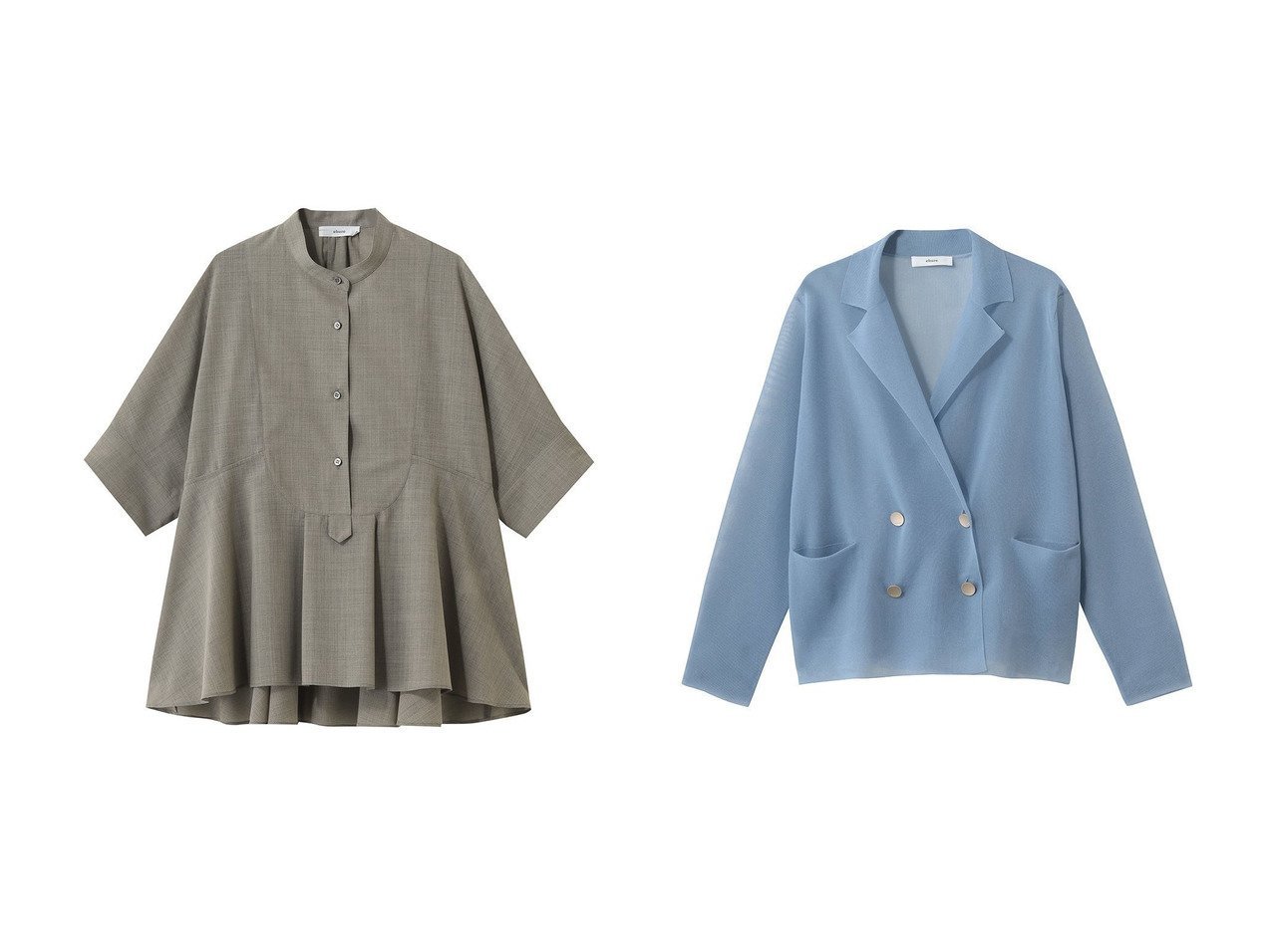 シアー素材で魅せる大人の軽やかスタイル【ebure(エブール)】の通販 おすすめ人気トレンドファッション通販アイテム インテリア・キッズ・メンズ・レディースファッション・服の通販 founy(ファニー) 　ファッション　Fashion　レディースファッション　Fashion for Women　トップス・カットソー　Cut & Sew Tops　シャツ・ブラウス・オフィスカジュアル　Elegant Blouses & Button-Ups　ショート　Short, Short Length　スリーブ　Sleeve, Long Sleeve / Short Sleeve　フレア　Flare, Flared　新作・新入荷　New Arrivals / New In　ベージュ系　Beige　グレー系　Gray　ブルー系　Blue　ブラック系　Black　|ID:crp329100000227674