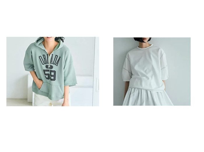 【ヴィンテージ感漂う半袖フーディと立体シルエットのTシャツで整える季節の装い】オブラダ(Oblada)マージュール(marjour)の通販 おすすめ人気トレンドファッション通販アイテム 人気、トレンドファッション・服の通販 founy(ファニー) ファッション Fashion レディースファッション Fashion for Women スウェット / スエット Sweatshirt, Sweatwear バランス Balance, Style Balance ロング Long, Long-Length ヴィンテージ Vintage Style 別注 Limited Edition, Custom Order 半袖 Short Sleeve, Half Sleeve 春 Spring 洗える Machine Washable シンプル Simple, Minimal ストレッチ Stretch, Stretchy Fabric パターン Pattern, Design Print |ID:crp329100000227685