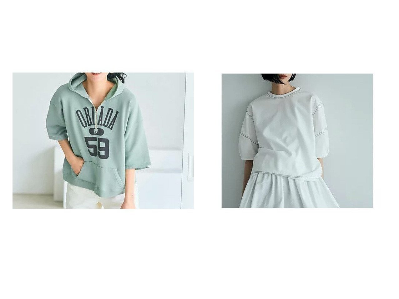 【ヴィンテージ感漂う半袖フーディと立体シルエットのTシャツで整える季節の装い】オブラダ(Oblada)マージュール(marjour)の通販 おすすめ人気トレンドファッション通販アイテム インテリア・キッズ・メンズ・レディースファッション・服の通販 founy(ファニー) 　ファッション　Fashion　レディースファッション　Fashion for Women　スウェット / スエット　Sweatshirt, Sweatwear　バランス　Balance, Style Balance　ロング　Long, Long-Length　ヴィンテージ　Vintage Style　別注　Limited Edition, Custom Order　半袖　Short Sleeve, Half Sleeve　春　Spring　洗える　Machine Washable　シンプル　Simple, Minimal　ストレッチ　Stretch, Stretchy Fabric　パターン　Pattern, Design Print　イエロー系　Yellow　ホワイト系　White　ブラック系　Black　|ID:crp329100000227685