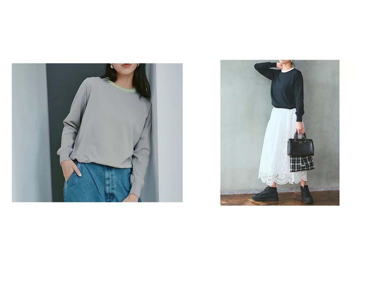 【軽やかさと上品さを兼ね備えたスウェットライクニットの魅力】スローン(SLOANE)の通販 おすすめ人気トレンドファッション通販アイテム インテリア・キッズ・メンズ・レディースファッション・服の通販 founy(ファニー) 　ファッション　Fashion　レディースファッション　Fashion for Women　キュプラ　Cupro, Eco Fabric　スウェット / スエット　Sweatshirt, Sweatwear　デニム　Denim, Jeans Material　エレガント 上品　Elegant　別注　Limited Edition, Custom Order　抗菌　Antibacterial, Bacteria-Resistant　洗える　Machine Washable　ホワイト系　White　ブラック系　Black　グレー系　Gray　グリーン系　Green　|ID:crp329100000227687