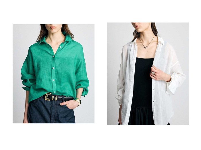 【BRILL/ブリル】のリネンワイヤーカラーシャツ&シングルガーゼオーバーシャツ おすすめ人気トレンドファッション通販アイテム 人気、トレンドファッション・服の通販 founy(ファニー) ファッション Fashion レディースファッション Fashion for Women トップス・カットソー Cut & Sew Tops シャツ・ブラウス・オフィスカジュアル Elegant Blouses & Button-Ups スリーブ Sleeve, Long Sleeve / Short Sleeve ロング Long, Long-Length ワイヤー Wire, Wired Bra 人気 Popular, Best Seller 夏 Summer 定番 Standard, Basic Item 新作・新入荷 New Arrivals / New In |ID:crp329100000227692