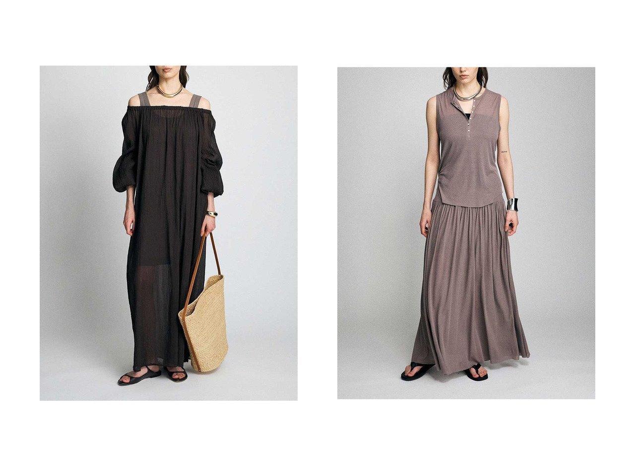 【軽やかな楊柳ドレスとヘンリーネックトップで整える上品なリラックススタイル】ブリル(BRILL)の通販 おすすめ人気トレンドファッション通販アイテム インテリア・キッズ・メンズ・レディースファッション・服の通販 founy(ファニー) 　ファッション　Fashion　レディースファッション　Fashion for Women　ワンピース　Dresses　フォーマル・パーティードレス・結婚式用ドレス　Elegant & Casual Dresses　チュニック　Tunic Tops & Dresses　トップス・カットソー　Cut & Sew Tops　キャミソール&ノースリーブ　Camisoles & Sleeveless Tops　シャツ・ブラウス・オフィスカジュアル　Elegant Blouses & Button-Ups　ロングTシャツ・Tシャツ　Longline T-Shirts & Tees　カットソー・ベーシックTシャツ　Cut-and-Sewn Tops / Stretch Tees & Basics　スモック　Smock, Smock Dress　チュニック　Tunic, Long Top　ドレス　Dress, One-Piece　リラックス　Relax, Relaxed Fit　ロング　Long, Long-Length　エレガント 上品　Elegant　別注　Limited Edition, Custom Order　新作・新入荷　New Arrivals / New In　ブラウン系　Brown　ブラック系　Black　|ID:crp329100000227693