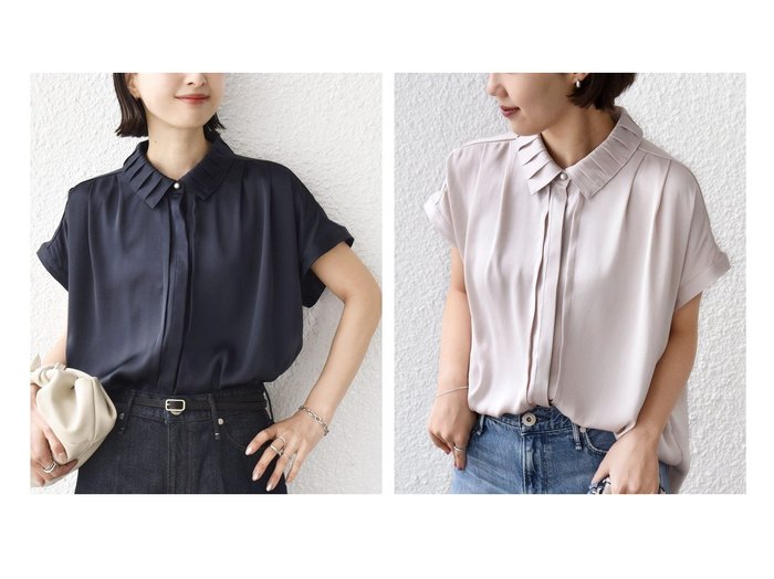 【襟タックとパール調ボタンが映えるヴィンテージサテンブラウスで整える上品スタイル】シップス フォー ウィメン(SHIPS)の通販 おすすめ人気トレンドファッション通販アイテム 人気、トレンドファッション・服の通販 founy(ファニー) ファッション Fashion レディースファッション Fashion for Women トップス・カットソー Cut & Sew Tops シャツ・ブラウス・オフィスカジュアル Elegant Blouses & Button-Ups アクセサリー Fashion Accessories インナー Innerwear エアリー Airy Texture ヴィンテージ Vintage Style 洗える Machine Washable サテン Satin, Glossy Fabric シンプル Simple, Minimal ジャケット Jacket, Outerwear パール Pearl, Pearl Accent プリーツ Pleats, Pleated ボトム Bottoms, Lower Wear ポケット Pocket, Pocket Detail モチーフ Motif, Design Theme リラックス Relax, Relaxed Fit ワイド Wide, Wide Fit おすすめ Recommended / Our Picks 夏 Summer エレガント 上品 Elegant 2026年 2026 |ID:crp329100000227697