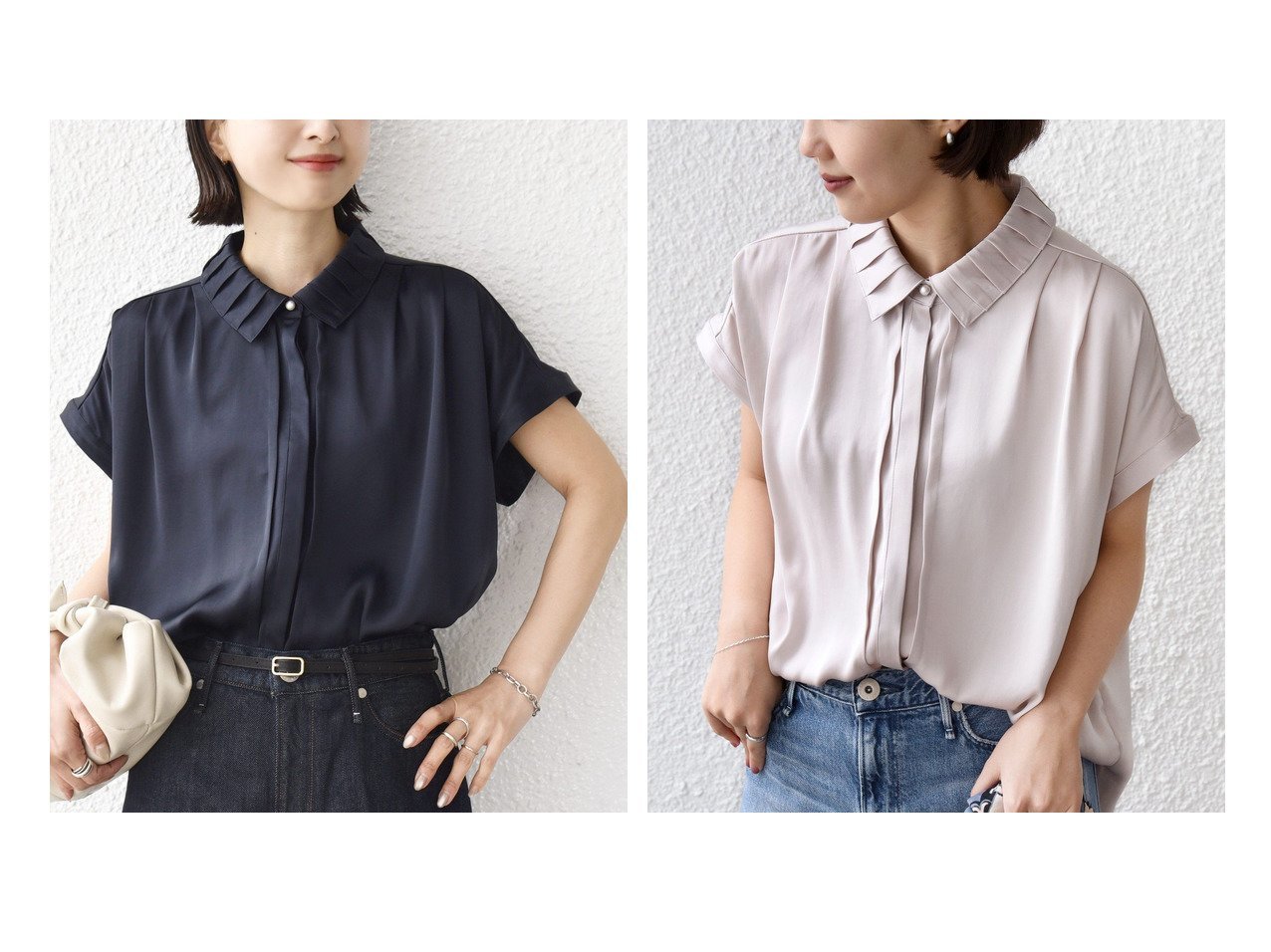 【襟タックとパール調ボタンが映えるヴィンテージサテンブラウスで整える上品スタイル】シップス フォー ウィメン(SHIPS)の通販 おすすめ人気トレンドファッション通販アイテム インテリア・キッズ・メンズ・レディースファッション・服の通販 founy(ファニー) 　ファッション　Fashion　レディースファッション　Fashion for Women　トップス・カットソー　Cut & Sew Tops　シャツ・ブラウス・オフィスカジュアル　Elegant Blouses & Button-Ups　アクセサリー　Fashion Accessories　インナー　Innerwear　エアリー　Airy Texture　ヴィンテージ　Vintage Style　洗える　Machine Washable　サテン　Satin, Glossy Fabric　シンプル　Simple, Minimal　ジャケット　Jacket, Outerwear　パール　Pearl, Pearl Accent　プリーツ　Pleats, Pleated　ボトム　Bottoms, Lower Wear　ポケット　Pocket, Pocket Detail　モチーフ　Motif, Design Theme　リラックス　Relax, Relaxed Fit　ワイド　Wide, Wide Fit　おすすめ　Recommended / Our Picks　夏　Summer　エレガント 上品　Elegant　2026年　2026　ブルー系　Blue　ホワイト系　White　レッド系　Red　|ID:crp329100000227697