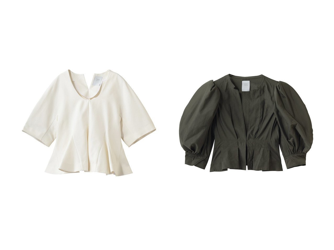 【花のようなシルエットとボリュームスリーブが引き立つ華やかなブラウス】アンビラン(unbilanc)の通販 おすすめ人気トレンドファッション通販アイテム インテリア・キッズ・メンズ・レディースファッション・服の通販 founy(ファニー) 　ファッション　Fashion　レディースファッション　Fashion for Women　トップス・カットソー　Cut & Sew Tops　シャツ・ブラウス・オフィスカジュアル　Elegant Blouses & Button-Ups　なめらか　Smooth, Silky Texture　ショート　Short, Short Length　スラックス　Slacks, Dress Pants　スリーブ　Sleeve, Long Sleeve / Short Sleeve　ダウン　Down, Puffer　デニム　Denim, Jeans Material　エレガント 上品　Elegant　新作・新入荷　New Arrivals / New In　ホワイト系　White　グレー系　Gray　グリーン系　Green　ブラック系　Black　|ID:crp329100000227699