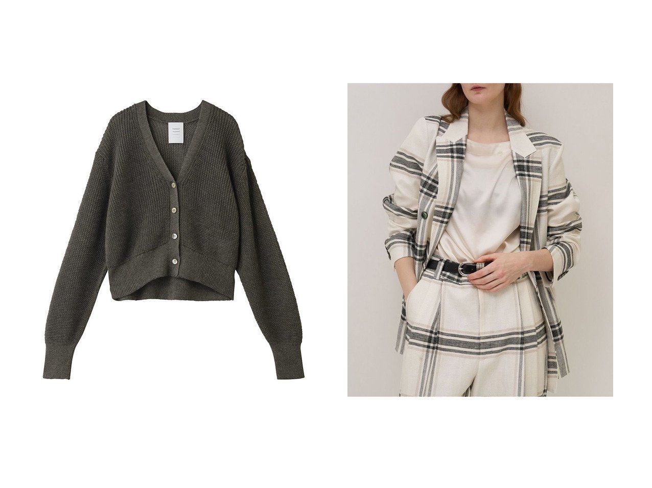 【リネンチェックジャケットとラミーカーディガンで整える軽やかで上品な装い】アンビラン(unbilanc)の通販 おすすめ人気トレンドファッション通販アイテム インテリア・キッズ・メンズ・レディースファッション・服の通販 founy(ファニー) 　ファッション　Fashion　レディースファッション　Fashion for Women　アウター　Coat / Outerwear Collection　レディースジャケット・軽アウター　Jackets　トップス・カットソー　Cut & Sew Tops　ニット　Knit Tops & Sweaters　カーディガン・羽織り　Layered Style Cardigans　カッティング　Cutting Detail　ジャケット　Jacket, Outerwear　ダブル　Double, Double-Breasted　チェック　Check, Plaid, Tartan　リネン　Linen, Linen Fabric　エレガント 上品　Elegant　新作・新入荷　New Arrivals / New In　カーディガン　Cardigan, Knitwear　シンプル　Simple, Minimal　夏　Summer　春　Spring　S/S・春夏　SS, Spring/Summer, Warm Season　ホワイト系　White　ブラック系　Black　|ID:crp329100000227703