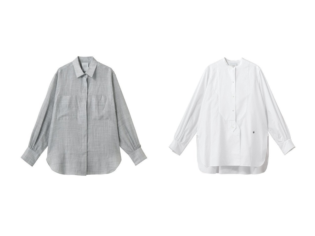 【unbilanc/アンビラン】のラミールシャツ&ブラッドフォードシャツ おすすめ人気トレンドファッション通販アイテム インテリア・キッズ・メンズ・レディースファッション・服の通販 founy(ファニー) 　ファッション　Fashion　レディースファッション　Fashion for Women　トップス・カットソー　Cut & Sew Tops　シャツ・ブラウス・オフィスカジュアル　Elegant Blouses & Button-Ups　スリーブ　Sleeve, Long Sleeve / Short Sleeve　デニム　Denim, Jeans Material　フォルム　Silhouette, Form　ミックス　Mix, Mixed Style　ロング　Long, Long-Length　エレガント 上品　Elegant　新作・新入荷　New Arrivals / New In　グレー系　Gray　ブラック系　Black　ホワイト系　White　|ID:crp329100000227706