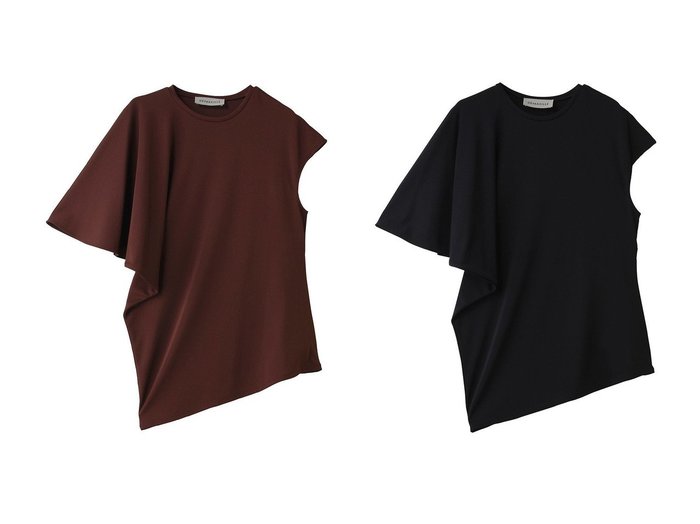 【アシンメトリーシルエットが際立つしなやかなジャージートップスで整える春夏スタイル】デパリエ(DEPAREILLE)の通販 おすすめ人気トレンドファッション通販アイテム 人気、トレンドファッション・服の通販 founy(ファニー) 　ファッション　Fashion　レディースファッション　Fashion for Women　トップス・カットソー　Cut & Sew Tops　シャツ・ブラウス・オフィスカジュアル　Elegant Blouses & Button-Ups　ロングTシャツ・Tシャツ　Longline T-Shirts & Tees　カットソー・ベーシックTシャツ　Cut-and-Sewn Tops / Stretch Tees & Basics　アシンメトリー　Asymmetrical Style　ショート　Short, Short Length　スリーブ　Sleeve, Long Sleeve / Short Sleeve　夏　Summer　新作・新入荷　New Arrivals / New In　春　Spring　S/S・春夏　SS, Spring/Summer, Warm Season　|ID:crp329100000227709