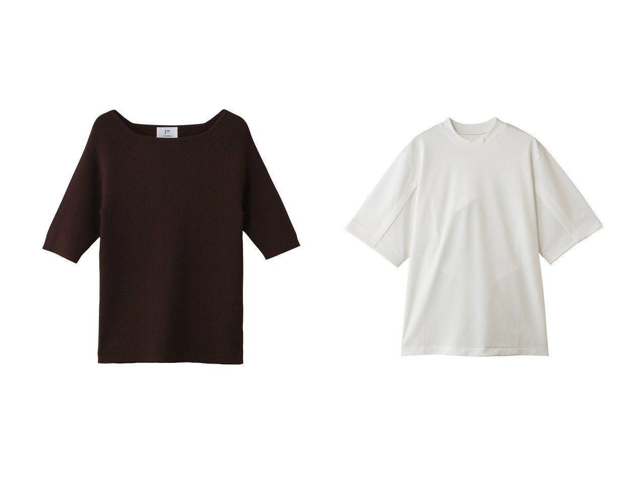 【1er Arrondissement/プルミエ アロンディスモン】のボートネックハーフスリーブニット&【NEPLA】トップス おすすめ人気トレンドファッション通販アイテム インテリア・キッズ・メンズ・レディースファッション・服の通販 founy(ファニー) 　ファッション　Fashion　レディースファッション　Fashion for Women　トップス・カットソー　Cut & Sew Tops　ニット　Knit Tops & Sweaters　カジュアルプルオーバー・ニットトップス　Pullovers & Knit Tops / Casual Pullovers　シャツ・ブラウス・オフィスカジュアル　Elegant Blouses & Button-Ups　ロングTシャツ・Tシャツ　Longline T-Shirts & Tees　カットソー・ベーシックTシャツ　Cut-and-Sewn Tops / Stretch Tees & Basics　インナー　Innerwear　ジャケット　Jacket, Outerwear　フィット　Fit, Slim Fit　ワイド　Wide, Wide Fit　エレガント 上品　Elegant　半袖　Short Sleeve, Half Sleeve　夏　Summer　定番　Standard, Basic Item　新作・新入荷　New Arrivals / New In　サロペット　Overalls, Salopette　シンプル　Simple, Minimal　スリーブ　Sleeve, Long Sleeve / Short Sleeve　フロント　Front, Front Design　ロング　Long, Long-Length　春　Spring　S/S・春夏　SS, Spring/Summer, Warm Season　ブラウン系　Brown　ブラック系　Black　|ID:crp329100000227717