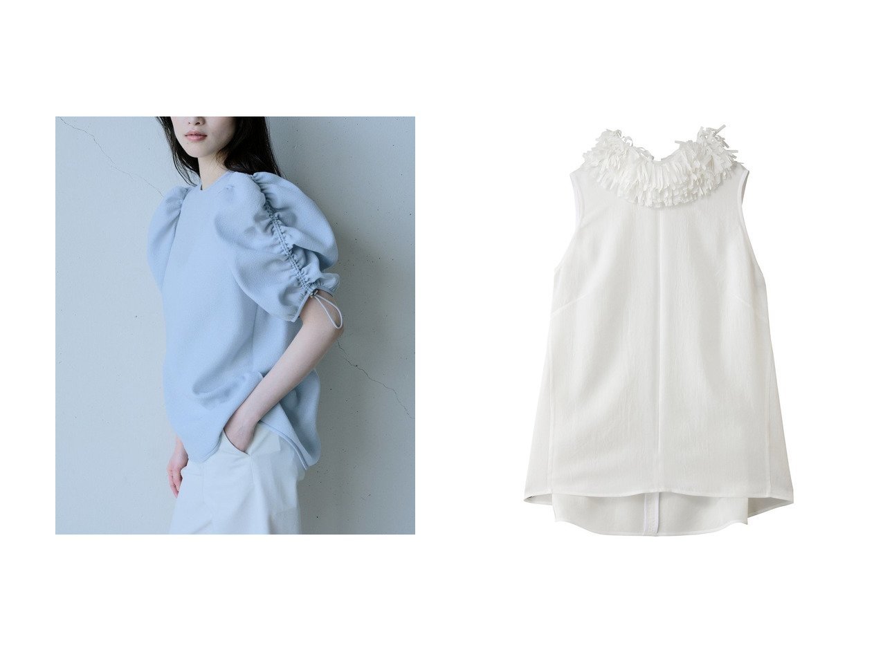 【ジャカード織とフリルネックが引き立つ軽やかなブラウスで整える春夏スタイル】ジェイドット(j.)の通販 おすすめ人気トレンドファッション通販アイテム インテリア・キッズ・メンズ・レディースファッション・服の通販 founy(ファニー) 　ファッション　Fashion　レディースファッション　Fashion for Women　トップス・カットソー　Cut & Sew Tops　シャツ・ブラウス・オフィスカジュアル　Elegant Blouses & Button-Ups　キャミソール&ノースリーブ　Camisoles & Sleeveless Tops　シャーリング　Shirring, Ruched　ショート　Short, Short Length　ジャカード／ジャガード　Jacquard, Woven Pattern　スリーブ　Sleeve, Long Sleeve / Short Sleeve　フェミニン　Feminine, Girly　新作・新入荷　New Arrivals / New In　シアー　Sheer, See-Through　スラックス　Slacks, Dress Pants　デニム　Denim, Jeans Material　ノースリーブ　Sleeveless, No-Sleeve　フリル　Frill, Ruffle　夏　Summer　春　Spring　S/S・春夏　SS, Spring/Summer, Warm Season　ホワイト系　White　グレー系　Gray　ブラック系　Black　|ID:crp329100000227720