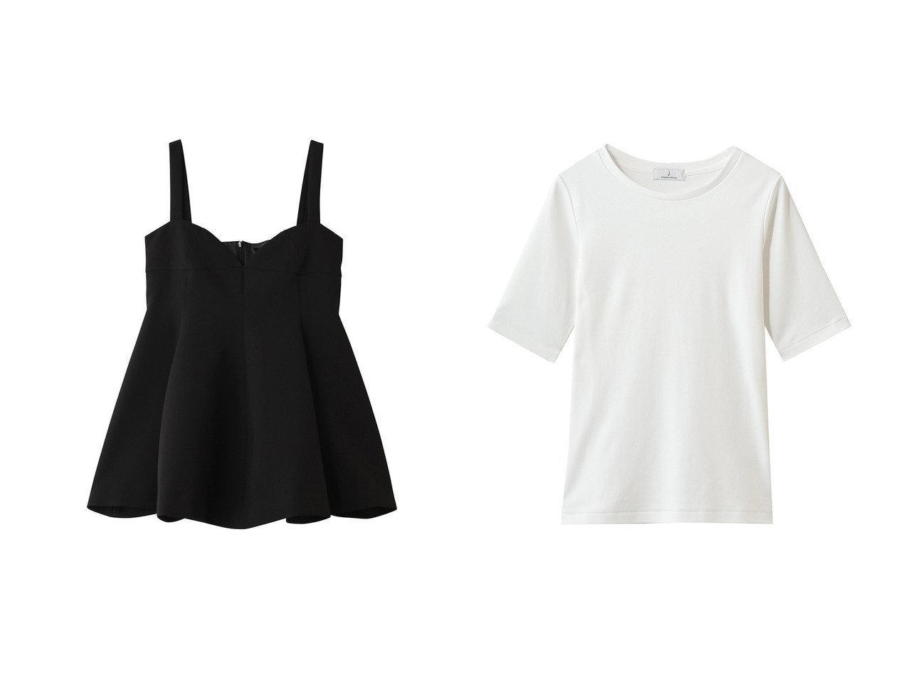 【j./ジェイドット】のピュアコットンスムース/5分袖T&ダブルジョーゼット レイヤードキャミ おすすめ人気トレンドファッション通販アイテム インテリア・キッズ・メンズ・レディースファッション・服の通販 founy(ファニー) 　ファッション　Fashion　レディースファッション　Fashion for Women　トップス・カットソー　Cut & Sew Tops　キャミソール&ノースリーブ　Camisoles & Sleeveless Tops　シャツ・ブラウス・オフィスカジュアル　Elegant Blouses & Button-Ups　ロングTシャツ・Tシャツ　Longline T-Shirts & Tees　カットソー・ベーシックTシャツ　Cut-and-Sewn Tops / Stretch Tees & Basics　キャミソール　Camisole, Spaghetti Strap Top　ジョーゼット　Georgette, Semi-Sheer Fabric　タンク　Tank Top, Sleeveless Top　ダブル　Double, Double-Breasted　フレア　Flare, Flared　新作・新入荷　New Arrivals / New In　ブラック系　Black　|ID:crp329100000227723