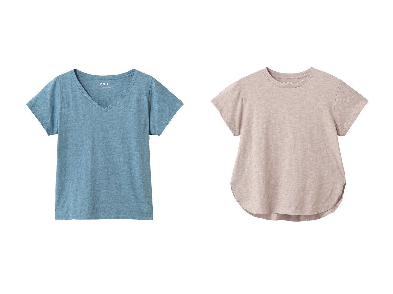 【オーガニックコットンの風合いを楽しむVネックとクルーネックTシャツ】スリー ドッツ(three dots)の通販 おすすめ人気トレンドファッション通販アイテム インテリア・キッズ・メンズ・レディースファッション・服の通販 founy(ファニー) 　ファッション　Fashion　レディースファッション　Fashion for Women　トップス・カットソー　Cut & Sew Tops　シャツ・ブラウス・オフィスカジュアル　Elegant Blouses & Button-Ups　ロングTシャツ・Tシャツ　Longline T-Shirts & Tees　カットソー・ベーシックTシャツ　Cut-and-Sewn Tops / Stretch Tees & Basics　Vネックトップス　V-Neck Tops / V-Cut Neckline Shirts　ショート　Short, Short Length　スリーブ　Sleeve, Long Sleeve / Short Sleeve　ハーフ　Half, Half-Length　夏　Summer　新作・新入荷　New Arrivals / New In　春　Spring　S/S・春夏　SS, Spring/Summer, Warm Season　ホワイト系　White　|ID:crp329100000227726
