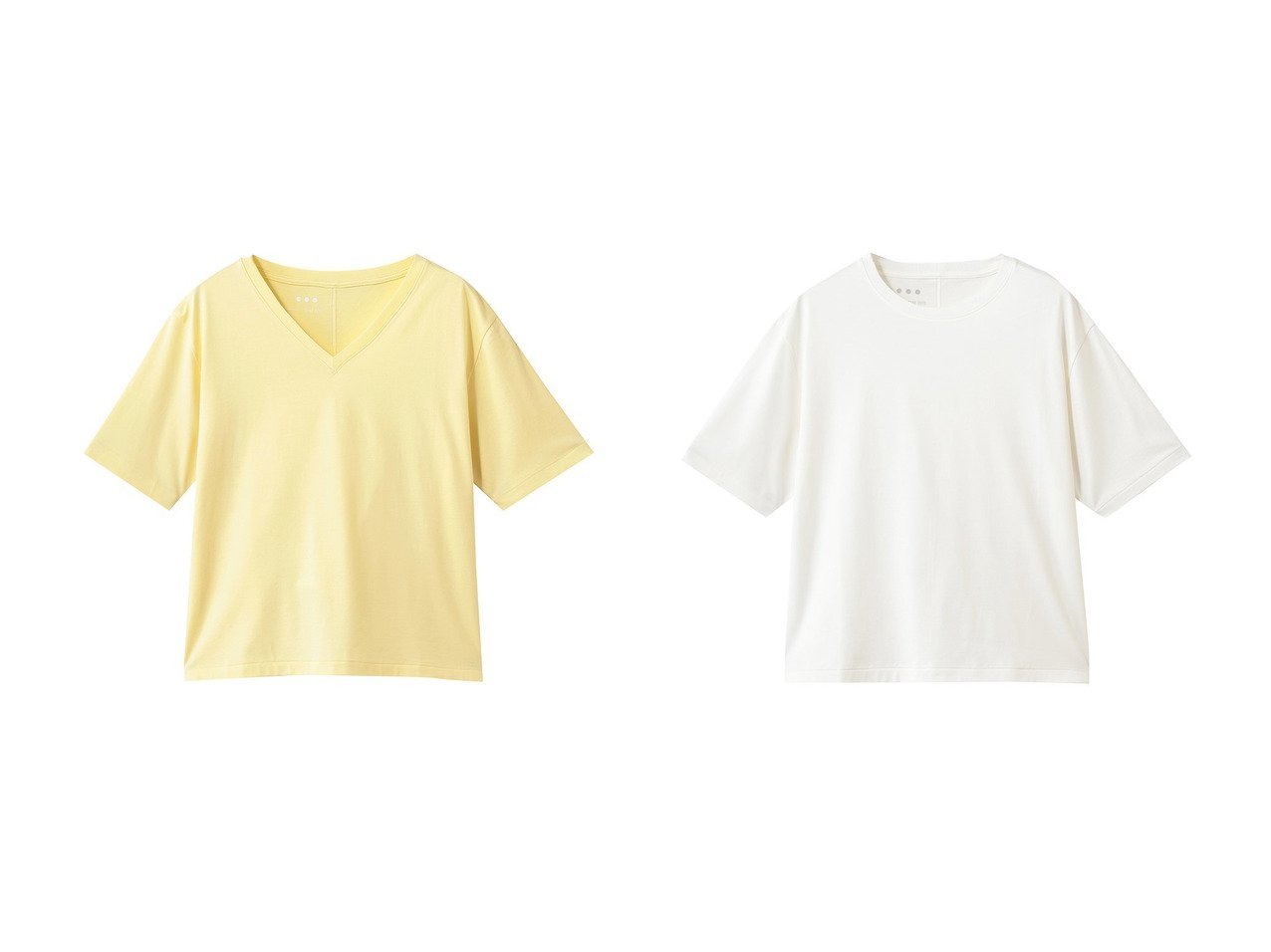 【three dots/スリー ドッツ】のスビン28ジャージー VネックTシャツ&スビン28ジャージー クルーネックTシャツ おすすめ人気トレンドファッション通販アイテム インテリア・キッズ・メンズ・レディースファッション・服の通販 founy(ファニー) 　ファッション　Fashion　レディースファッション　Fashion for Women　トップス・カットソー　Cut & Sew Tops　シャツ・ブラウス・オフィスカジュアル　Elegant Blouses & Button-Ups　ロングTシャツ・Tシャツ　Longline T-Shirts & Tees　カットソー・ベーシックTシャツ　Cut-and-Sewn Tops / Stretch Tees & Basics　Vネックトップス　V-Neck Tops / V-Cut Neckline Shirts　ショート　Short, Short Length　シンプル　Simple, Minimal　ストレッチ　Stretch, Stretchy Fabric　スリーブ　Sleeve, Long Sleeve / Short Sleeve　新作・新入荷　New Arrivals / New In　ホワイト系　White　ブルー系　Blue　|ID:crp329100000227732