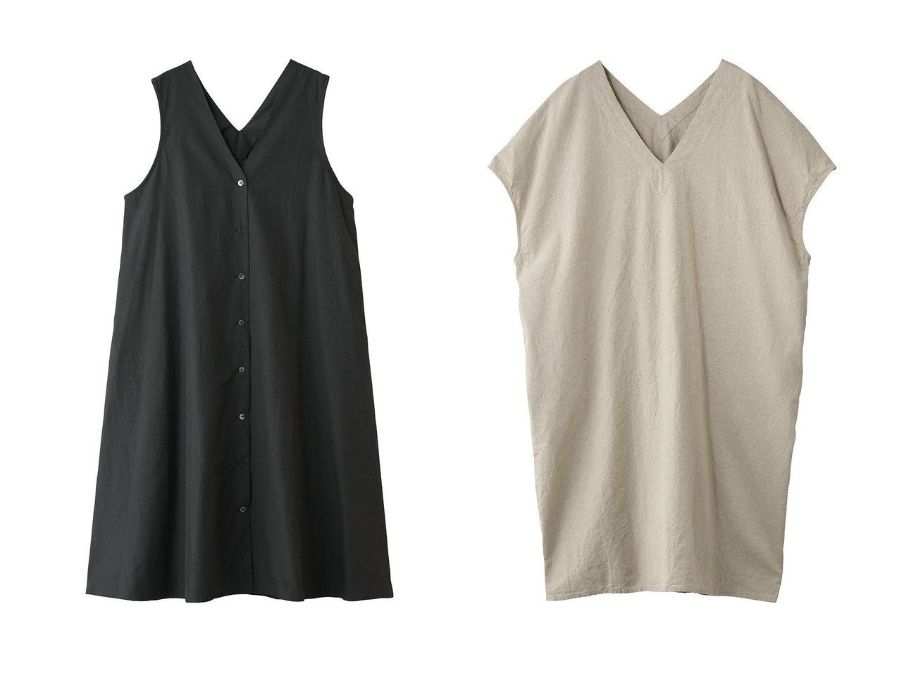 【深めVネックと軽やかな素材で楽しむゆったりシルエットのワンピース】ミディウミ(MidiUmi)の通販 おすすめ人気トレンドファッション通販アイテム インテリア・キッズ・メンズ・レディースファッション・服の通販 founy(ファニー) 　ファッション　Fashion　レディースファッション　Fashion for Women　アウター　Coat / Outerwear Collection　ワンピース　Dresses　チュニック　Tunic Tops & Dresses　チュニック　Tunic, Long Top　フレア　Flare, Flared　ロング　Long, Long-Length　新作・新入荷　New Arrivals / New In　ブルー系　Blue　グレー系　Gray　ブラック系　Black　|ID:crp329100000227744