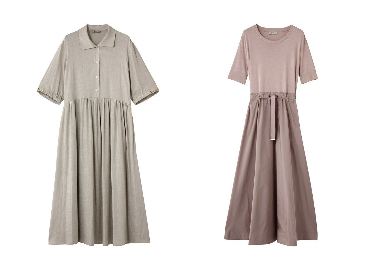 【軽やかな素材感と異素材デザインが際立つ上品ワンピース】HERNO(ヘルノ)の通販 おすすめ人気トレンドファッション通販アイテム インテリア・キッズ・メンズ・レディースファッション・服の通販 founy(ファニー) 　ファッション　Fashion　レディースファッション　Fashion for Women　ワンピース　Dresses　シャツワンピース / 1枚で着映えコーデ　Shirt Dresses　チュニック　Tunic Tops & Dresses　チュニック　Tunic, Long Top　ドレープ　Drape, Draping Fabric　リネン　Linen, Linen Fabric　ロング　Long, Long-Length　エレガント 上品　Elegant　半袖　Short Sleeve, Half Sleeve　夏　Summer　新作・新入荷　New Arrivals / New In　コンビ　Combo, Combination Style　リゾート　Resort, Vacation Style　切替　Switching, Contrast Panel　旅行　Travel　イエロー系　Yellow　レッド系　Red　ブルー系　Blue　|ID:crp329100000227747