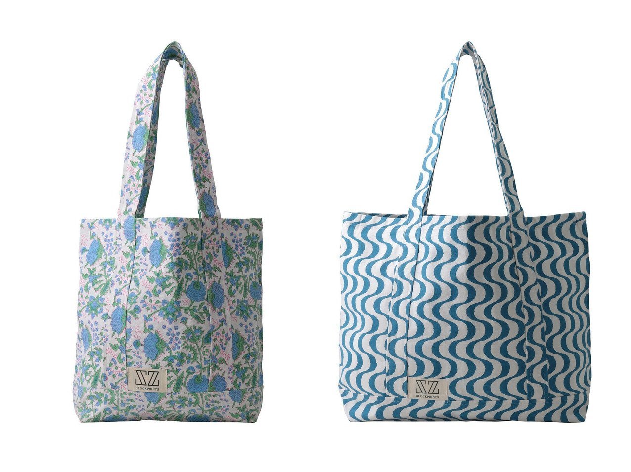 【華やかなプリントで装いを引き立てるトートバッグコレクション】SZ Blockprints(エスゼット ブロックプリント)の通販 おすすめ人気トレンドファッション通販アイテム インテリア・キッズ・メンズ・レディースファッション・服の通販 founy(ファニー) 　ファッション　Fashion　レディースファッション　Fashion for Women　バッグ　Bags　スマート　Smart, Elegant　パーティ　Party, Party Style　フラワー　Flower, Floral　プリント　Print, Printed Pattern　新作・新入荷　New Arrivals / New In　春　Spring　雑誌　Magazine, Fashion Magazine　ブルー系　Blue　|ID:crp329100000227771