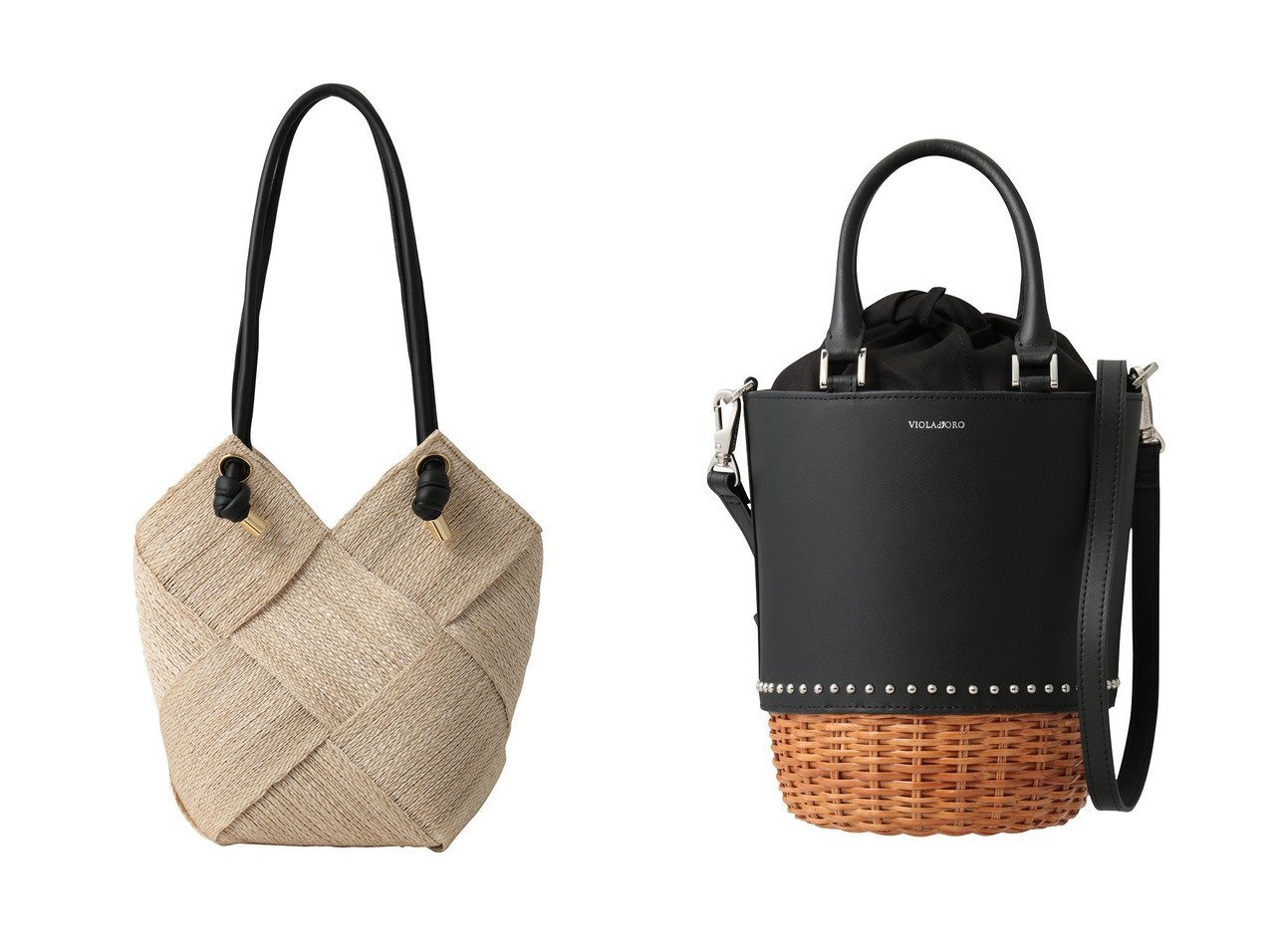 【異素材の魅力が引き立つ洗練デザインバッグコレクション】VIOLAd'ORO(ヴィオラドーロ)の通販 おすすめ人気トレンドファッション通販アイテム インテリア・キッズ・メンズ・レディースファッション・服の通販 founy(ファニー) 　ファッション　Fashion　レディースファッション　Fashion for Women　バッグ　Bags　シンプル　Simple, Minimal　メッシュ　Mesh, Net Fabric　リュクス　Luxury, Elegant, High-End, Chic　新作・新入荷　New Arrivals / New In　ブラック系　Black　ブラウン系　Brown　|ID:crp329100000227775