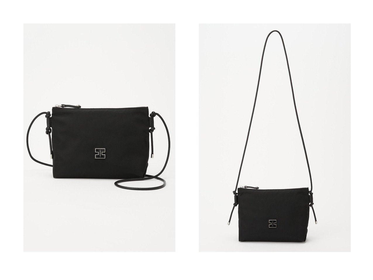 【上品な光沢ナイロンが魅せるミニマルショルダーバッグ】IACUCCI(イアクッチ)の通販 おすすめ人気トレンドファッション通販アイテム インテリア・キッズ・メンズ・レディースファッション・服の通販 founy(ファニー) 　ファッション　Fashion　レディースファッション　Fashion for Women　ポーチ&ミニバッグ　Pouches & Mini Bags　エレガント 上品　Elegant　コンパクト　Compact, Small Size　なめらか　Smooth, Silky Texture　人気　Popular, Best Seller　バランス　Balance, Style Balance　フロント　Front, Front Design　ベスト　Vest, Waistcoat　ポーチ　Pouch, Small Case　メタル　Metal, Metal Parts　ワンポイント　One Point, Statement Accent　旅行　Travel　新作・新入荷　New Arrivals / New In　ブラック系　Black　|ID:crp329100000227783