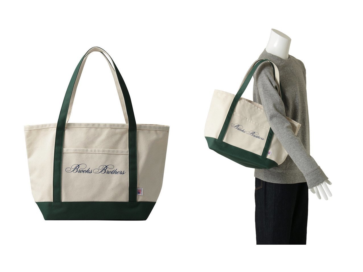 【アメリカ製キャンバス素材で仕立てた定番トートバッグ】Brooks Brothers(ブルックス ブラザーズ)の通販 おすすめ人気トレンドファッション通販アイテム インテリア・キッズ・メンズ・レディースファッション・服の通販 founy(ファニー) 　ファッション　Fashion　メンズファッション　Fashion for Men　バッグ　Bags　トートバッグ / 通勤・大容量バッグ　Tote Bags　アウトドア　Outdoor Clothing　キャンバス　Canvas, Canvas Fabric　クラシカル　Classical, Vintage-Inspired　フロント　Front, Front Design　ポケット　Pocket, Pocket Detail　定番　Standard, Basic Item　新作・新入荷　New Arrivals / New In　ホワイト系　White　グリーン系　Green　|ID:crp329100000227787