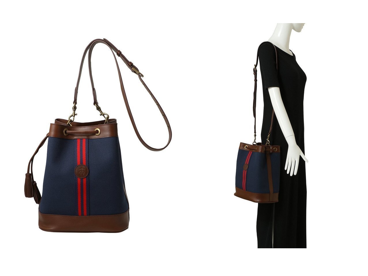 【キャンバスとレザーのコンビが映える洗練バケットバッグ】Brooks Brothers(ブルックス ブラザーズ)の通販 おすすめ人気トレンドファッション通販アイテム インテリア・キッズ・メンズ・レディースファッション・服の通販 founy(ファニー) 　ファッション　Fashion　レディースファッション　Fashion for Women　バッグ　Bags　おすすめ　Recommended / Our Picks　キャンバス　Canvas, Canvas Fabric　ショルダー　Shoulder, Shoulder Strap　パッチ　Patch, Appliqué　ポケット　Pocket, Pocket Detail　新作・新入荷　New Arrivals / New In　旅行　Travel　ブルー系　Blue　|ID:crp329100000227788