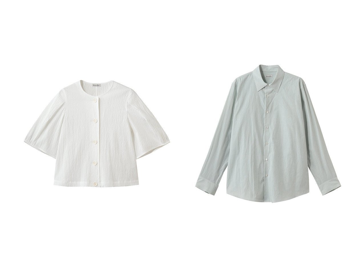 【素材の表情とシルエットが映える洗練ブラウスとシャツ】steven alan(スティーブンアラン)の通販 おすすめ人気トレンドファッション通販アイテム インテリア・キッズ・メンズ・レディースファッション・服の通販 founy(ファニー) 　ファッション　Fashion　レディースファッション　Fashion for Women　トップス・カットソー　Cut & Sew Tops　シャツ・ブラウス・オフィスカジュアル　Elegant Blouses & Button-Ups　おすすめ　Recommended / Our Picks　ショート　Short, Short Length　スリーブ　Sleeve, Long Sleeve / Short Sleeve　セットアップ　Set-Up, Coordinated Outfit　バランス　Balance, Style Balance　モダン　Modern, Contemporary　新作・新入荷　New Arrivals / New In　ホワイト系　White　ブラック系　Black　|ID:crp329100000227802