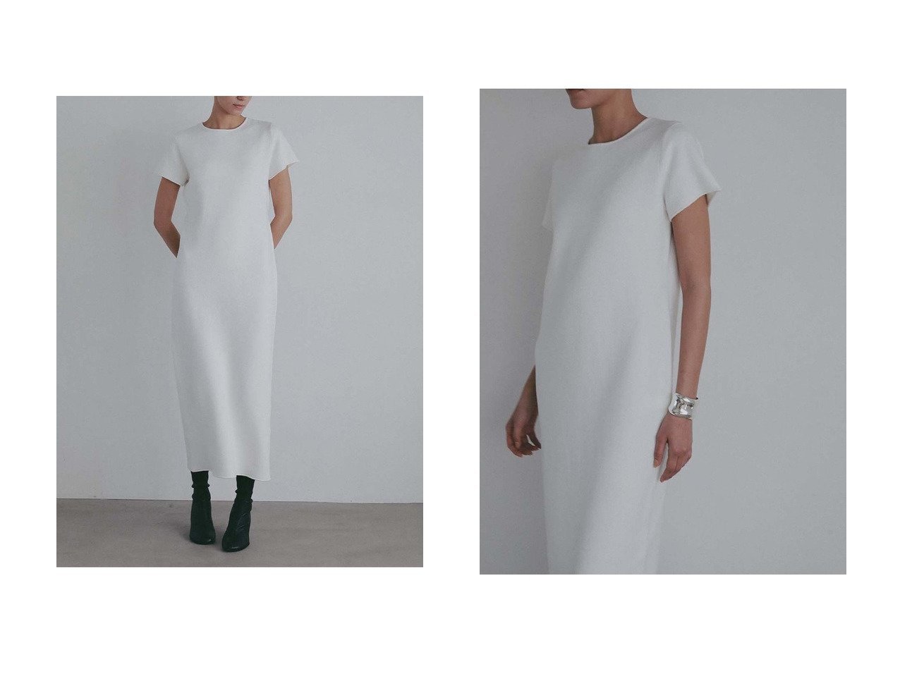 【ブークレーニットマキシワンピースですっきりとしたIラインを叶える上品な一着】HER.(ハー)の通販 おすすめ人気トレンドファッション通販アイテム インテリア・キッズ・メンズ・レディースファッション・服の通販 founy(ファニー) 　ファッション　Fashion　レディースファッション　Fashion for Women　ワンピース　Dresses　チュニック　Tunic Tops & Dresses　マキシ丈ワンピース・ロングドレス　Maxi Dresses / Long One-Pieces　チュニック　Tunic, Long Top　ロング　Long, Long-Length　エレガント 上品　Elegant　新作・新入荷　New Arrivals / New In　ブラック系　Black　ホワイト系　White　|ID:crp329100000227803