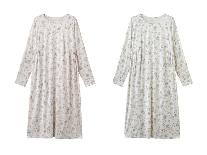 【シルク100パーセントと華やかなサラサ風プリントで優雅な時間を彩るナイティ】KID BLUE(キッドブルー)の通販 おすすめ人気トレンドファッション通販アイテム 人気、トレンドファッション・服の通販 founy(ファニー) ファッション Fashion レディースファッション Fashion for Women ワンピース Dresses シルク Silk, 100% Silk パジャマ Pajamas, Sleepwear プリント Print, Printed Pattern モチーフ Motif, Design Theme リラックス Relax, Relaxed Fit 新作・新入荷 New Arrivals / New In |ID:crp329100000227805