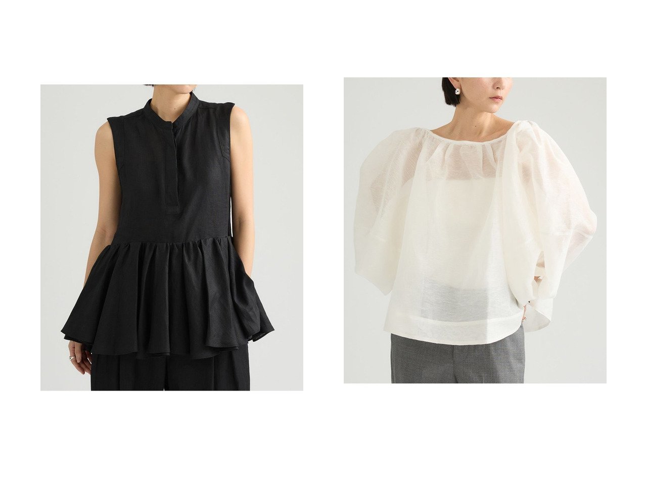 【シルクとリネンの上質素材が映える構築ブラウスと華やかなフリルデザインで魅せる洗練スタイル】Chaos(カオス)の通販 おすすめ人気トレンドファッション通販アイテム インテリア・キッズ・メンズ・レディースファッション・服の通販 founy(ファニー) 　ファッション　Fashion　レディースファッション　Fashion for Women　トップス・カットソー　Cut & Sew Tops　キャミソール&ノースリーブ　Camisoles & Sleeveless Tops　シャツ・ブラウス・オフィスカジュアル　Elegant Blouses & Button-Ups　キャンバス　Canvas, Canvas Fabric　吸水　Absorbent, Quick-Dry　定番　Standard, Basic Item　ノースリーブ　Sleeveless, No-Sleeve　フランス　France, French　フリル　Frill, Ruffle　フレンチ　French, French Style　ペプラム　Peplum, Flared Hem　ボトム　Bottoms, Lower Wear　リネン　Linen, Linen Fabric　ワッシャー　Washer, Crinkled Finish　おすすめ　Recommended / Our Picks　夏　Summer　エレガント 上品　Elegant　新作・新入荷　New Arrivals / New In　ブラック系　Black　|ID:crp329100000227818