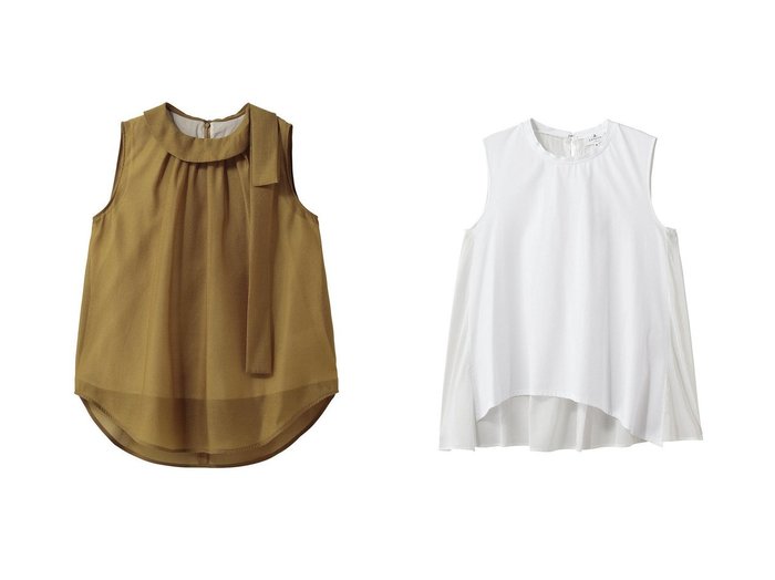 【上品な立体シルエットとオーガンジーの柔らかな表情で魅せるエレガントトップス】LANVIN en Bleu(ランバン オン ブルー)の通販 おすすめ人気トレンドファッション通販アイテム 人気、トレンドファッション・服の通販 founy(ファニー) ファッション Fashion レディースファッション Fashion for Women トップス・カットソー Cut & Sew Tops キャミソール&ノースリーブ Camisoles & Sleeveless Tops シャツ・ブラウス・オフィスカジュアル Elegant Blouses & Button-Ups ロングTシャツ・Tシャツ Longline T-Shirts & Tees カットソー・ベーシックTシャツ Cut-and-Sewn Tops / Stretch Tees & Basics オーガンジー Organza Fabric クラシカル Classical, Vintage-Inspired ダウン Down, Puffer デニム Denim, Jeans Material ノースリーブ Sleeveless, No-Sleeve フレア Flare, Flared リボン Ribbon, Bow 新作・新入荷 New Arrivals / New In |ID:crp329100000227823