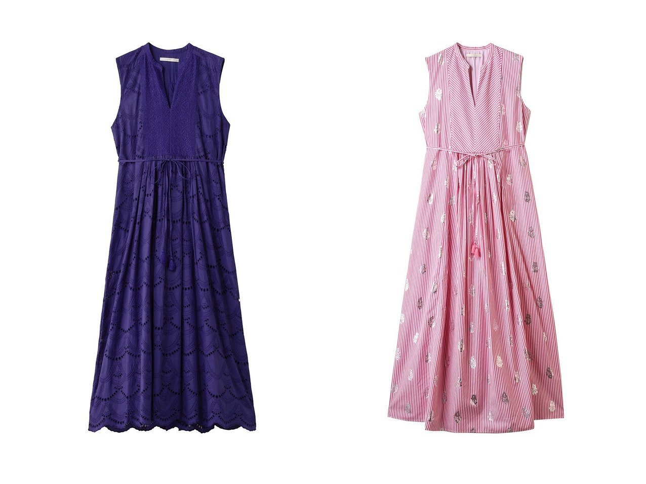 【1枚で完成する軽やかな着心地と女性らしいシルエットが映える旅行にも使える楽なノースリーブドレスコレクション】 NE QUITTEZ PAS(ヌキテパ)の通販 おすすめ人気トレンドファッション通販アイテム インテリア・キッズ・メンズ・レディースファッション・服の通販 founy(ファニー) 　ファッション　Fashion　レディースファッション　Fashion for Women　ワンピース　Dresses　フォーマル・パーティードレス・結婚式用ドレス　Elegant & Casual Dresses　チュニック　Tunic Tops & Dresses　チュニック　Tunic, Long Top　ドット　Polka Dot, Dot Pattern　ドレス　Dress, One-Piece　ノースリーブ　Sleeveless, No-Sleeve　ロング　Long, Long-Length　再入荷　Restock / Back in Stock　夏　Summer　ギャザー　Gathered, Ruffled　ストライプ　Stripe, Striped Pattern　プリント　Print, Printed Pattern　ブラック系　Black　レッド系　Red　|ID:crp329100000227858