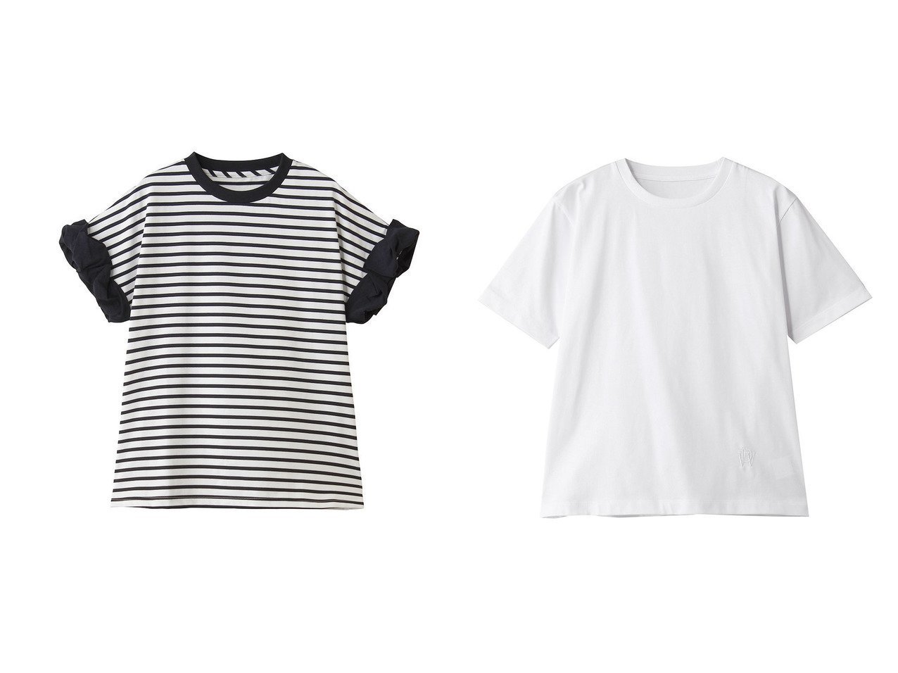 上質コットンで仕立てた洗練Tシャツコレクション ミニマルと華やぎを楽しむ日常の一着 DESIGN WORKS(デザイン ワークス)の通販 おすすめ人気トレンドファッション通販アイテム インテリア・キッズ・メンズ・レディースファッション・服の通販 founy(ファニー) 　ファッション　Fashion　レディースファッション　Fashion for Women　トップス・カットソー　Cut & Sew Tops　シャツ・ブラウス・オフィスカジュアル　Elegant Blouses & Button-Ups　ロングTシャツ・Tシャツ　Longline T-Shirts & Tees　カットソー・ベーシックTシャツ　Cut-and-Sewn Tops / Stretch Tees & Basics　ショート　Short, Short Length　シンプル　Simple, Minimal　スリーブ　Sleeve, Long Sleeve / Short Sleeve　ボトム　Bottoms, Lower Wear　新作・新入荷　New Arrivals / New In　ホワイト系　White　ブルー系　Blue　ブラック系　Black　|ID:crp329100000227866