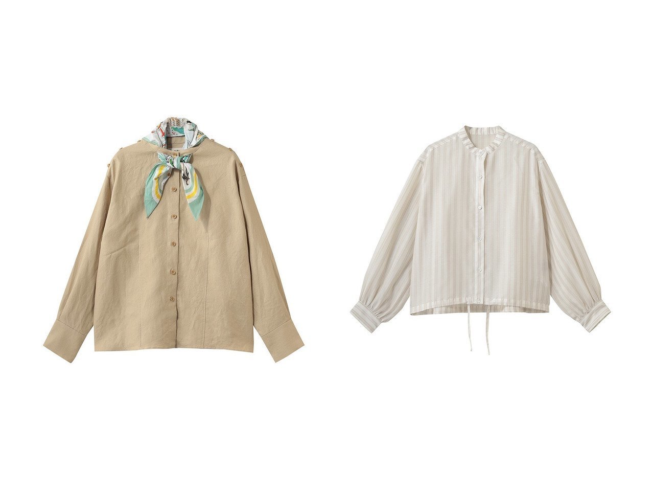 軽やかな素材とアレンジで楽しむシャツコレクション 自在な着こなしを叶える一着 heliopole(エリオポール)の通販 おすすめ人気トレンドファッション通販アイテム インテリア・キッズ・メンズ・レディースファッション・服の通販 founy(ファニー) 　ファッション　Fashion　レディースファッション　Fashion for Women　トップス・カットソー　Cut & Sew Tops　シャツ・ブラウス・オフィスカジュアル　Elegant Blouses & Button-Ups　キャミソール　Camisole, Spaghetti Strap Top　シンプル　Simple, Minimal　スカーフ　Scarf, Neckwear　スラックス　Slacks, Dress Pants　スリーブ　Sleeve, Long Sleeve / Short Sleeve　デニム　Denim, Jeans Material　ロング　Long, Long-Length　新作・新入荷　New Arrivals / New In　ベージュ系　Beige　ブルー系　Blue　|ID:crp329100000227873