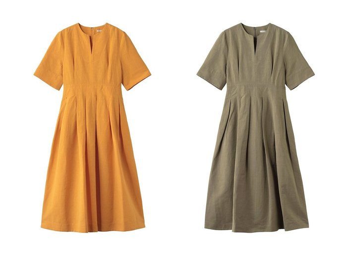 【コットンリネンの清涼感と立体シルエットで魅せる洗練タックワンピース】DESIGN WORKS(デザイン ワークス)の通販 おすすめ人気トレンドファッション通販アイテム 人気、トレンドファッション・服の通販 founy(ファニー) ファッション Fashion レディースファッション Fashion for Women ワンピース Dresses チュニック Tunic Tops & Dresses チュニック Tunic, Long Top ロング Long, Long-Length 新作・新入荷 New Arrivals / New In |ID:crp329100000227881