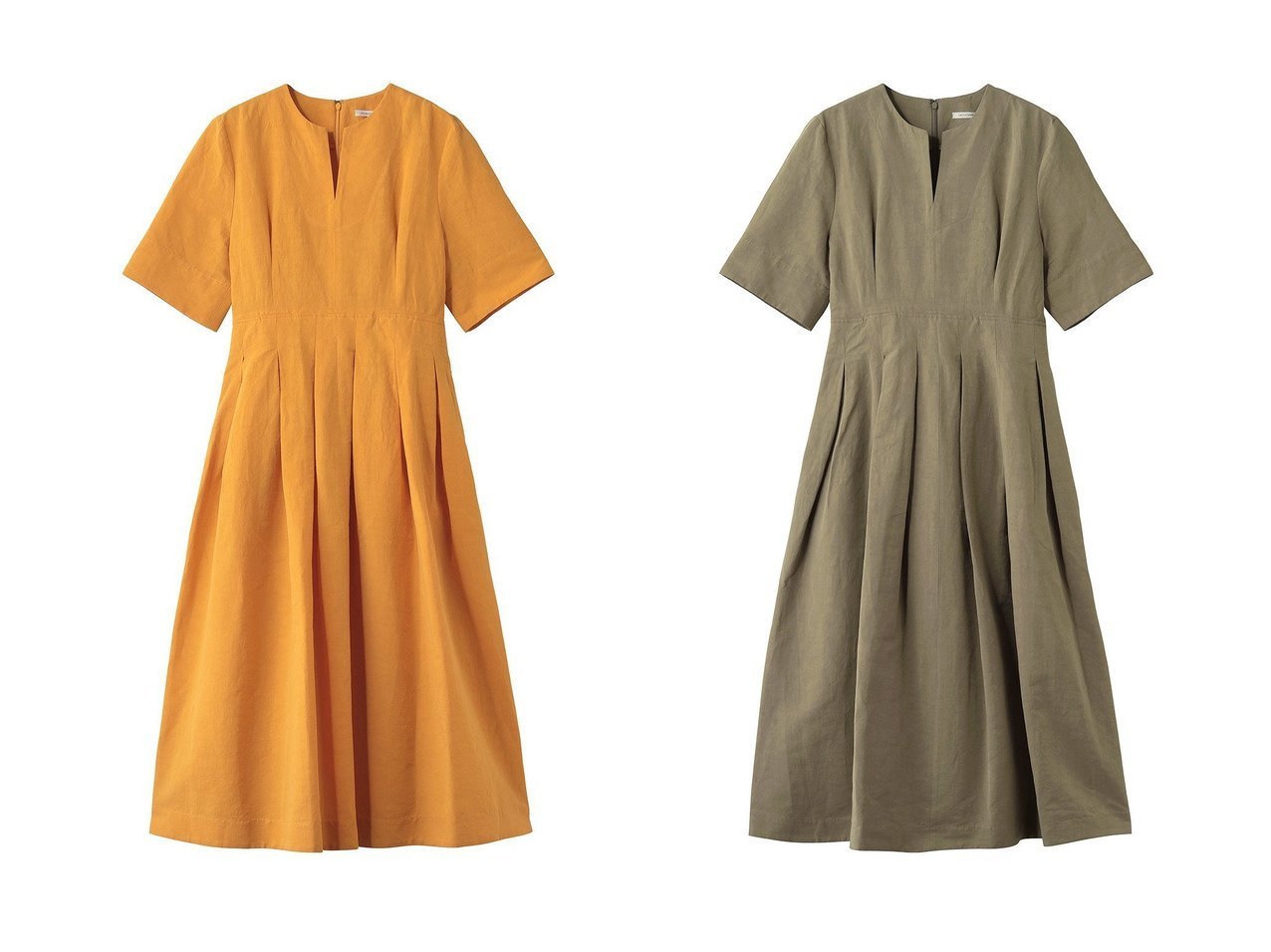 【コットンリネンの清涼感と立体シルエットで魅せる洗練タックワンピース】DESIGN WORKS(デザイン ワークス)の通販 おすすめ人気トレンドファッション通販アイテム インテリア・キッズ・メンズ・レディースファッション・服の通販 founy(ファニー) 　ファッション　Fashion　レディースファッション　Fashion for Women　ワンピース　Dresses　チュニック　Tunic Tops & Dresses　チュニック　Tunic, Long Top　ロング　Long, Long-Length　新作・新入荷　New Arrivals / New In　ピンク系　Pink　|ID:crp329100000227881