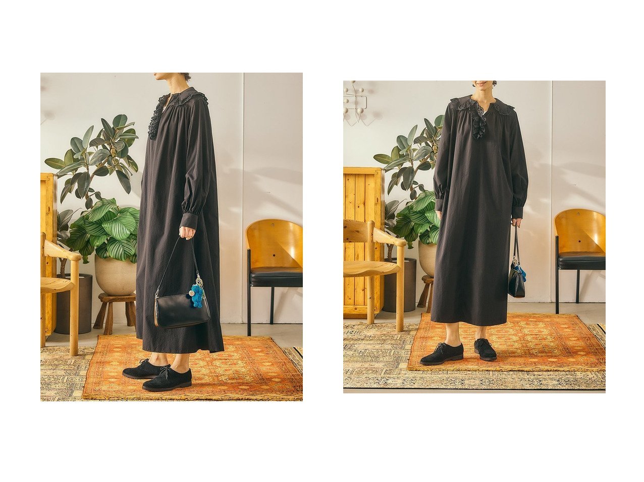 【ドライなコットンとレースが引き立てる優雅なサマーブラックドレス】Oblada(オブラダ)の通販 おすすめ人気トレンドファッション通販アイテム インテリア・キッズ・メンズ・レディースファッション・服の通販 founy(ファニー) 　ファッション　Fashion　レディースファッション　Fashion for Women　ワンピース　Dresses　フォーマル・パーティードレス・結婚式用ドレス　Elegant & Casual Dresses　チュニック　Tunic Tops & Dresses　チュニック　Tunic, Long Top　ドレス　Dress, One-Piece　フェミニン　Feminine, Girly　リゾート　Resort, Vacation Style　レース　Lace, Lace Fabric　ロング　Long, Long-Length　夏　Summer　新作・新入荷　New Arrivals / New In　ブラック系　Black　|ID:crp329100000227883